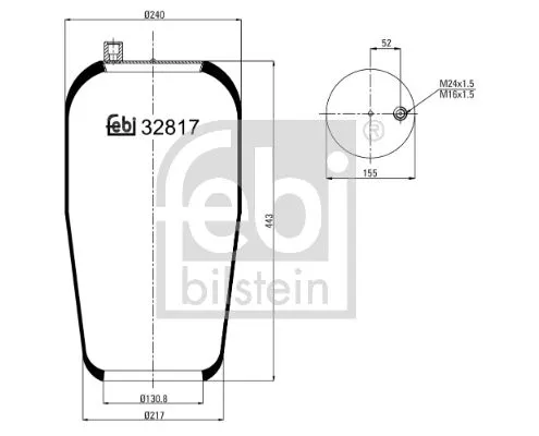 1x Bellow, air suspension