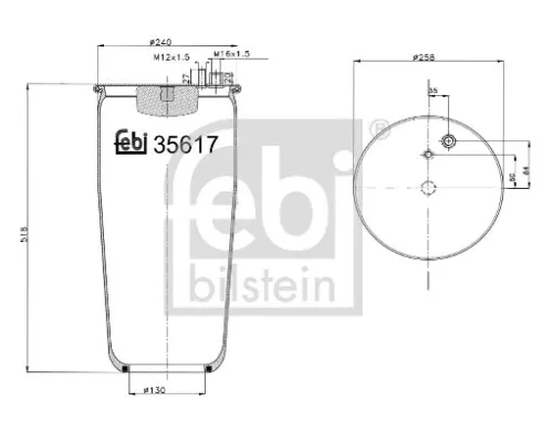 1x Bellow, air suspension