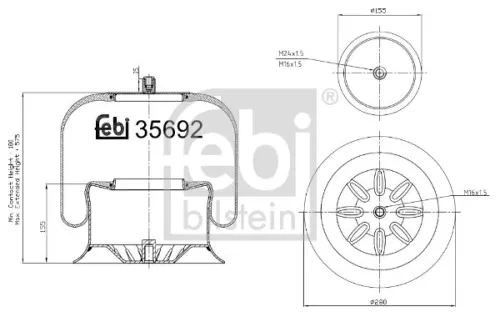 1x Bellow, air suspension