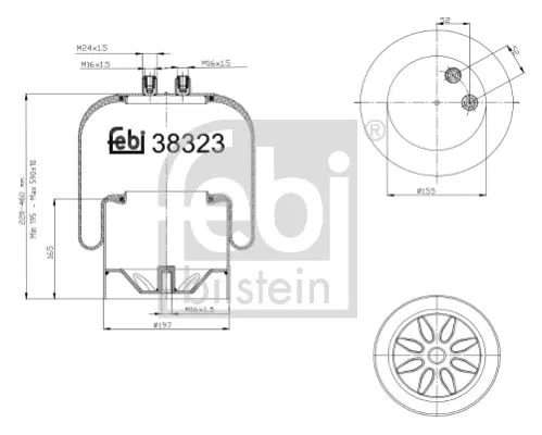1x Bellow, air suspension