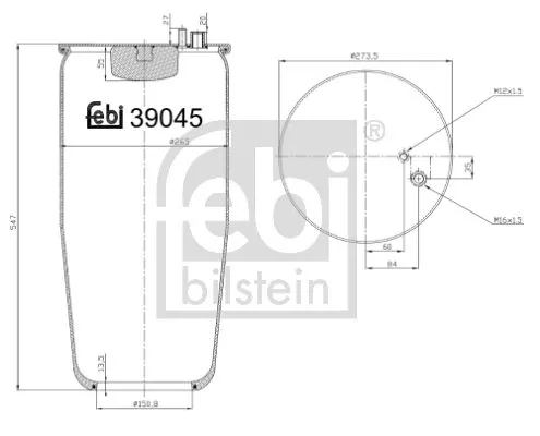 1x Bellow, air suspension
