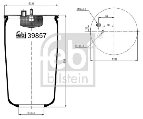 1x Bellow, air suspension