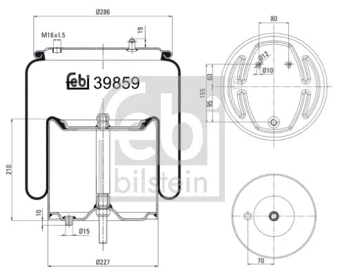 1x Bellow, air suspension