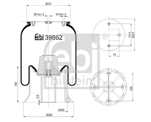 FEBI BILSTEIN 1x Bellow, air suspension (39862)