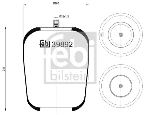1x Bellow, air suspension