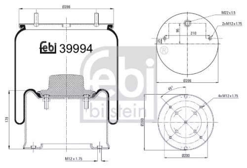 1x Bellow, air suspension