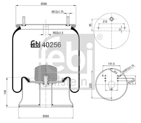 1x Bellow, air suspension