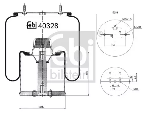 1x Bellow, air suspension