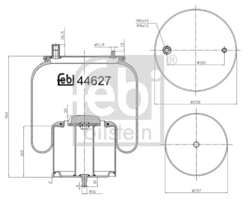 1x Bellow, air suspension