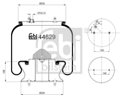 1x Bellow, air suspension