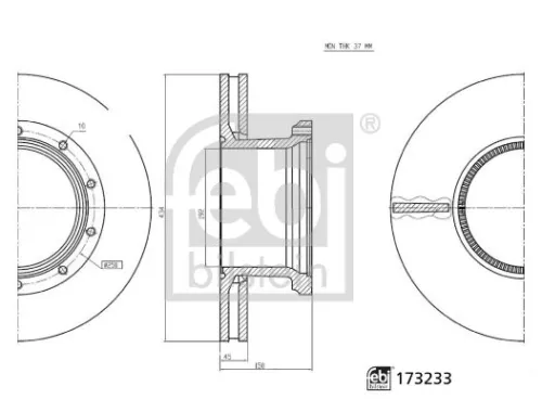 FEBI BILSTEIN 1x Brake Disc (173233)