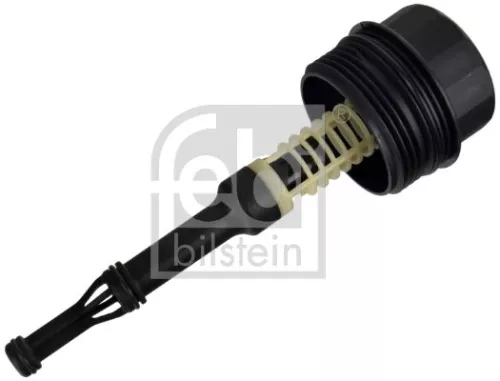 1x Cap, oil filter housing