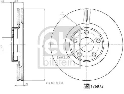 FEBI BILSTEIN 1x Brake Disc (176973)