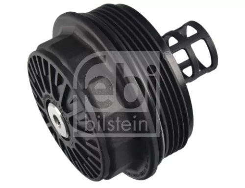 1x Cap, oil filter housing