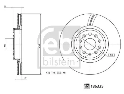 FEBI BILSTEIN 1x Brake Disc (186335)