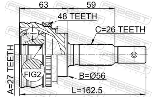 FEBEST Joint Kit, drive shaft (0110-012A48)