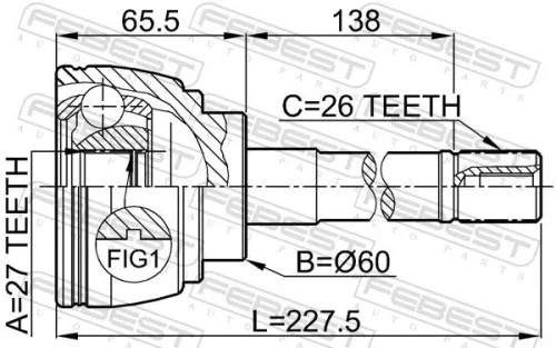 FEBEST Joint Kit, drive shaft (0110-014)