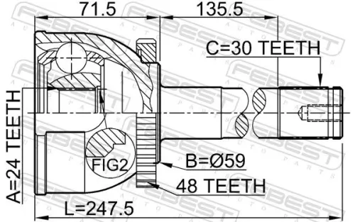 FEBEST Joint Kit, drive shaft (0110-015A48)