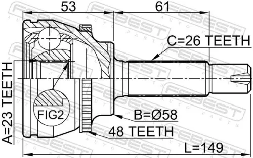 FEBEST Joint Kit, drive shaft (0110-054A48)