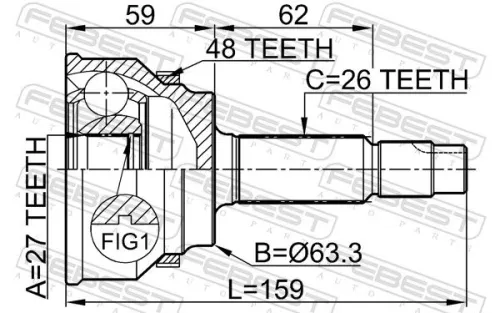 FEBEST Joint Kit, drive shaft (0110-061A48)