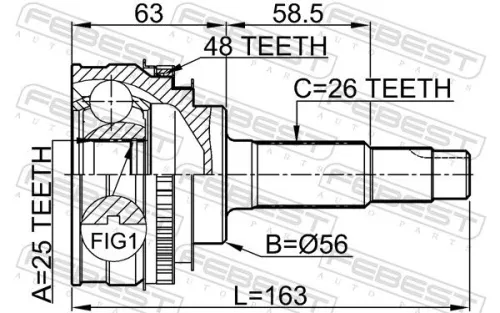 FEBEST Joint Kit, drive shaft (0110-065A48)