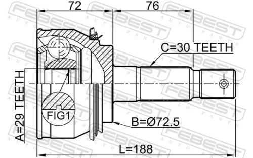 FEBEST Joint Kit, drive shaft (0110-080)