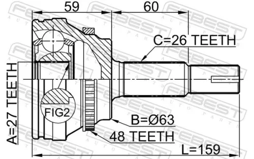 FEBEST Joint Kit, drive shaft (0110-ACV40A48)