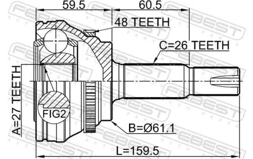 FEBEST Joint Kit, drive shaft (0110-ASV50A48)