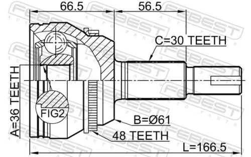FEBEST Joint Kit, drive shaft (0110-GSX30A48)