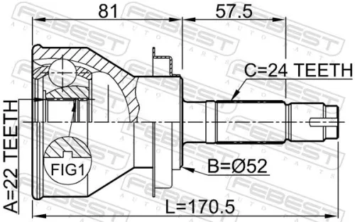 FEBEST Joint Kit, drive shaft (0110-J210)