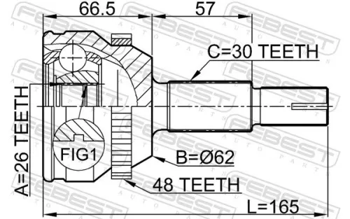 FEBEST Joint Kit, drive shaft (0110-MCV30A48)