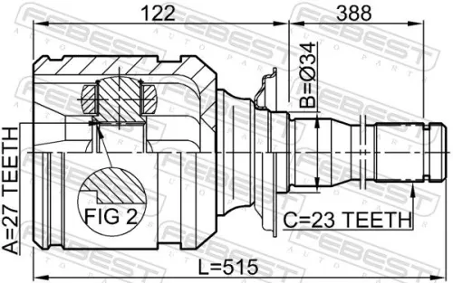 FEBEST Joint Kit, drive shaft (0111-ACA20RH)