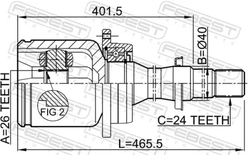 FEBEST Joint Kit, drive shaft (0111-AZT250RH)