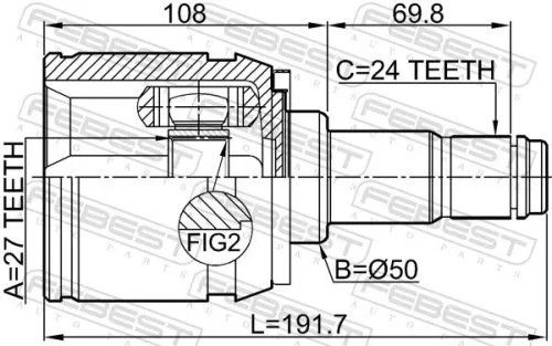 FEBEST Joint Kit, drive shaft (0111-GSL20LH)