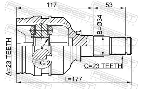 FEBEST Joint Kit, drive shaft (0111-ZZE120)