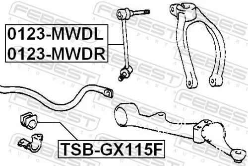 FEBEST Link/Coupling Rod, stabiliser bar (0123-MWDL)