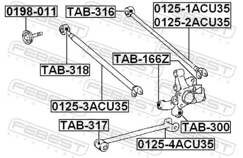 FEBEST Control/Trailing Arm, wheel suspension (0125-1ACU35)