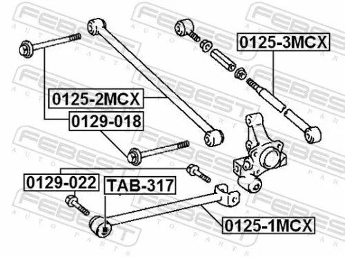 FEBEST Control/Trailing Arm, wheel suspension (0125-1MCX)