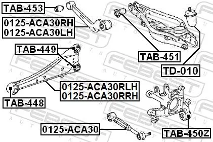 FEBEST Control/Trailing Arm, wheel suspension (0125-ACA30RLH)