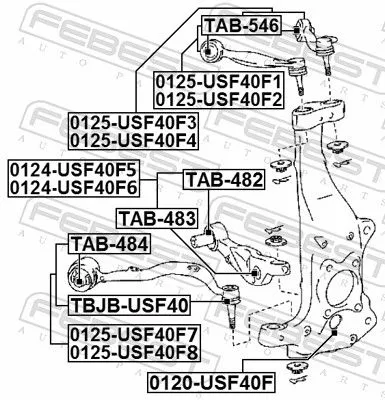FEBEST Control/Trailing Arm, wheel suspension (0125-USF40F4)