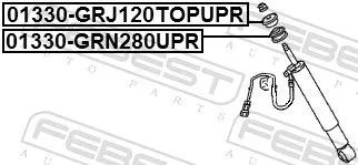 FEBEST Bush, shock absorber (01330-GRJ120TOPUPR)