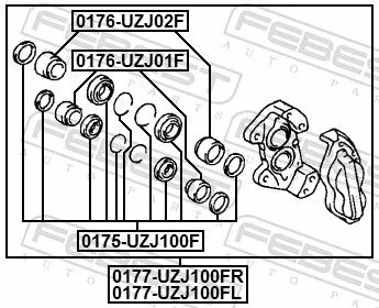 FEBEST Repair Kit, brake caliper (0175-UZJ100F)
