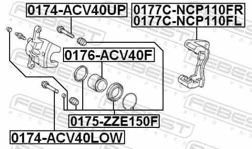 FEBEST Repair Kit, brake caliper (0175-ZZE150F)