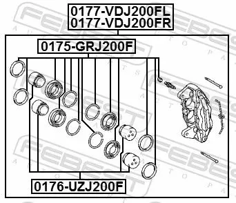 FEBEST Piston, brake caliper (0176-UZJ200F)