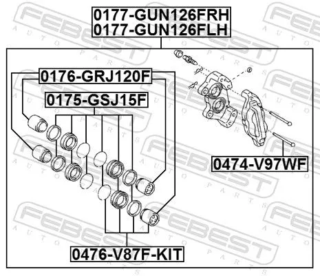 FEBEST Brake Caliper (0177-GUN126FRH)