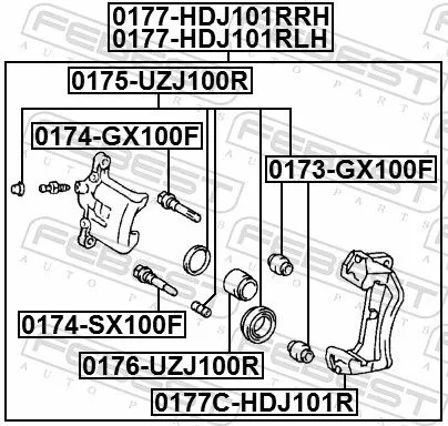 FEBEST Brake Caliper (0177-HDJ101RRH)