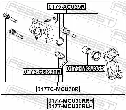 FEBEST Brake Caliper (0177-MCU30RLH)