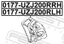 FEBEST Brake Caliper (0177-UZJ200RLH)