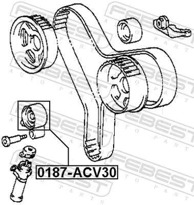 FEBEST Tensioner Pulley, timing belt (0187-ACV30)