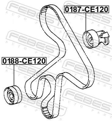 FEBEST Tensioner Pulley, timing belt (0187-CE120)